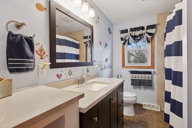 14921 Zeolite St NW, Ramsey, MN 55303 - full bath featuring vanity, toilet, a shower with shower curtain, and visible vents