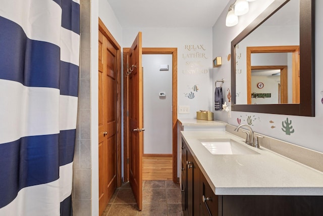 14921 Zeolite St NW, Ramsey, MN 55303 - bathroom with vanity and a shower with curtain