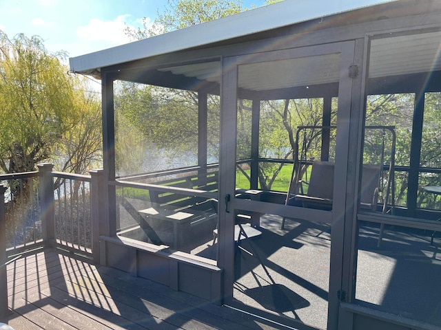 view of dock featuring a deck