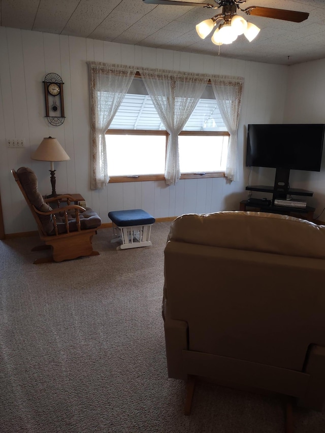 522 6th Ave, Madison, MN 56256 - living area with plenty of natural light, ceiling fan, and carpet floors