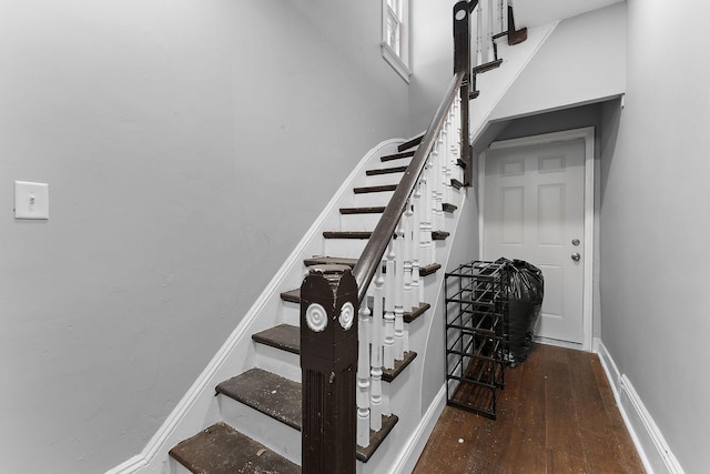 936 Westminster St, Saint Paul, MN 55130 - staircase featuring wood finished floors and baseboards