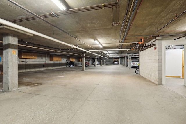 view of parking garage