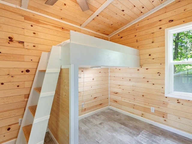6274 Azalea Rd, Motley Twp, MN 56466 - bonus room with wood walls, wooden ceiling, wood finished floors, and vaulted ceiling