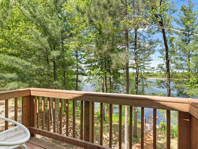 6274 Azalea Rd, Motley Twp, MN 56466 - wooden terrace featuring a water view