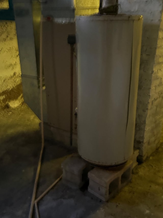 utility room with gas water heater