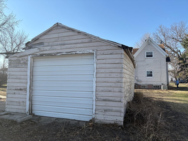 garage featuring central AC unit