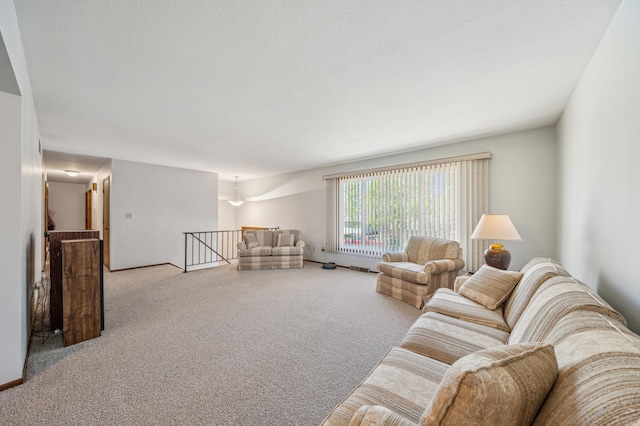 living room featuring carpet