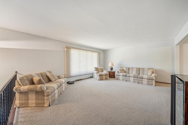 view of carpeted living area
