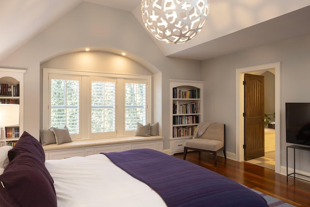 4812 Maple Rd, Edina, MN 55424 - bedroom with vaulted ceiling, wood finished floors, and multiple windows