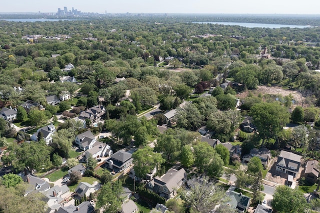 4812 Maple Rd, Edina, MN 55424 - aerial overview of property's location featuring a large body of water and a heavily wooded area