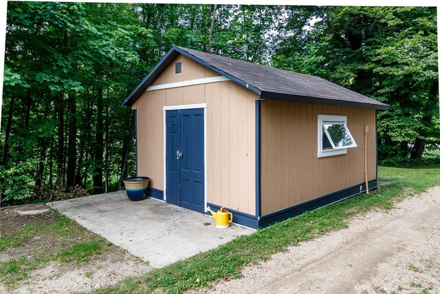 view of shed