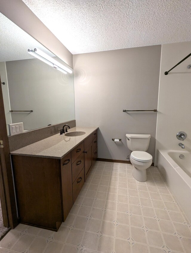 350 Ford Rd Unit 3, Saint Louis Park, MN 55426 - full bath with a textured ceiling, tile patterned floors, vanity, toilet, and shower / tub combination