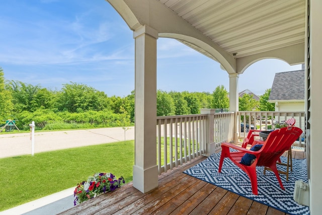 1810 Cherry Cir, Carver, MN 55315 - wooden terrace with a yard