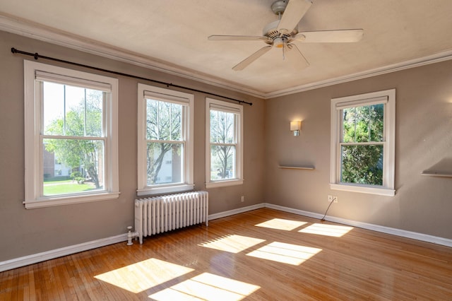 4415 Chowen Ave S Unit 201, Minneapolis, MN 55410 - spare room with radiator, crown molding, healthy amount of natural light, and hardwood / wood-style flooring