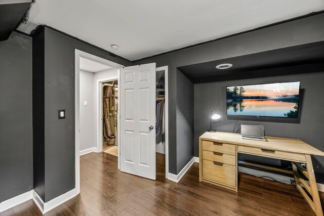 14445 Europa Ave, Apple Valley, MN 55124 - home office featuring dark wood-style flooring and baseboards