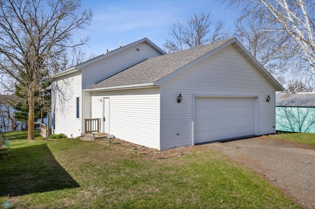 exterior space featuring aphalt driveway