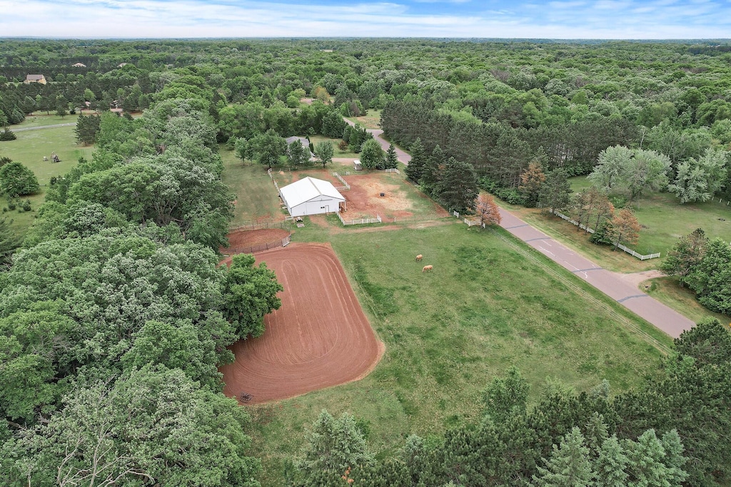 10160 344th St, North Branch, MN 55056 - aerial view of property's location with a forest