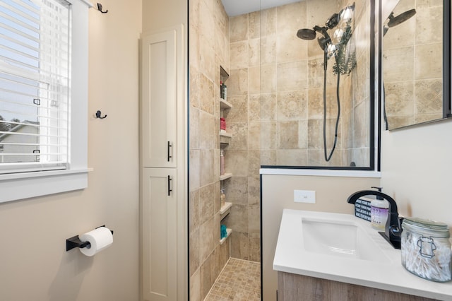 12 Oak Ave SE, Racine, MN 55967 - bathroom with walk in shower, plenty of natural light, and vanity