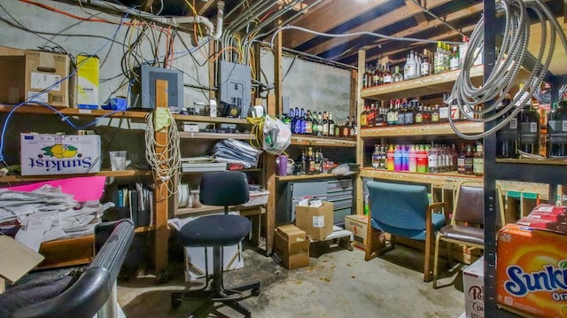storage room with electric panel