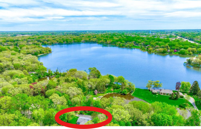 5 Shore Rd, North Oaks, MN 55127 - bird's eye view of a large body of water and a heavily wooded area