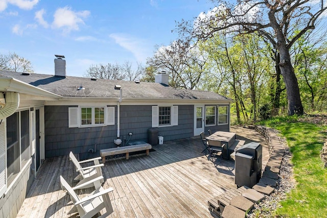 5 Shore Rd, North Oaks, MN 55127 - wooden deck featuring outdoor dining area