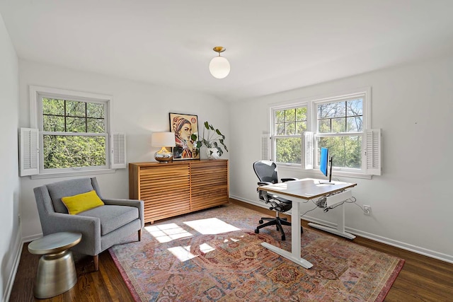 5 Shore Rd, North Oaks, MN 55127 - office area featuring baseboards and wood finished floors