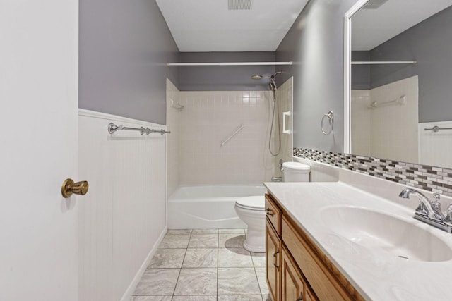 1513 Creek Meadows Dr NW, Coon Rapids, MN 55433 - full bathroom with vanity, washtub / shower combination, and marble finish flooring