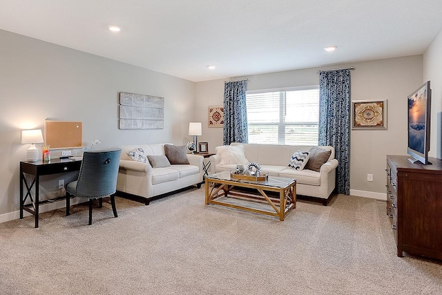 528 Goldenrod Trl, Waconia, MN 55387 - living area featuring light carpet and recessed lighting
