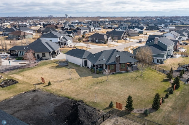 aerial view of residential area