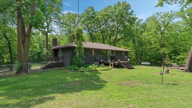 19593 Minnesota Highway 22, Greenleaf Twp, MN 55355 - view of yard featuring a wooden deck