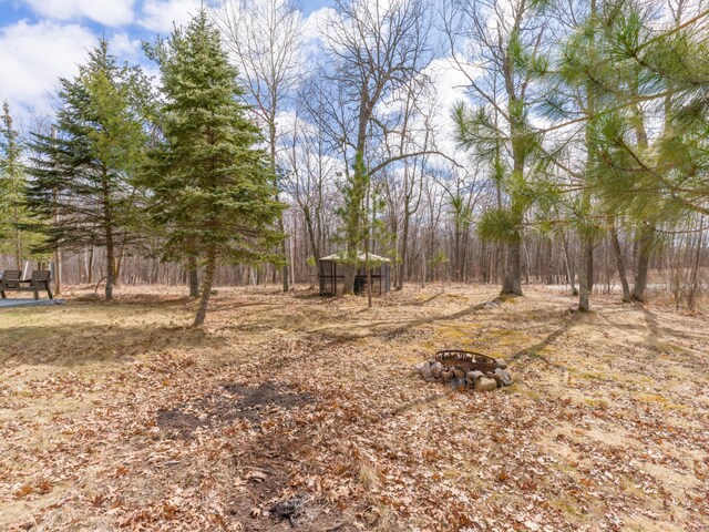 10823 Bollenbacher Rd, Garrison Twp, MN 56401 - view of yard featuring an outdoor fire pit