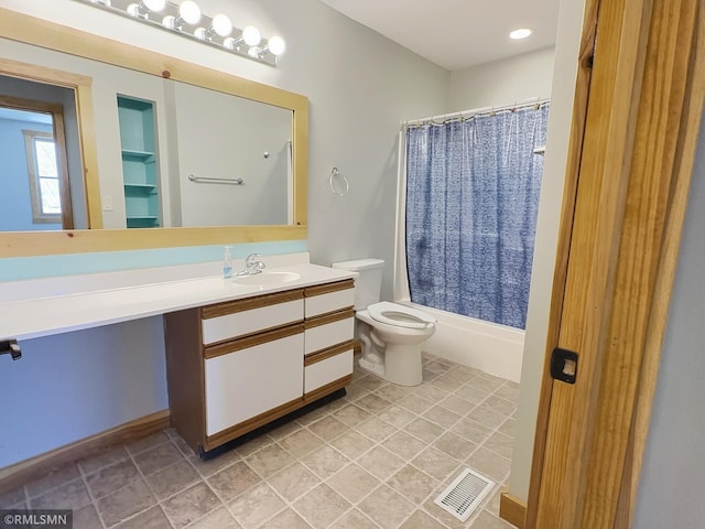 7861 Greer Ave NW, Maple Lake, MN 55358 - full bath with vanity, toilet, shower / bath combo, and tile patterned floors