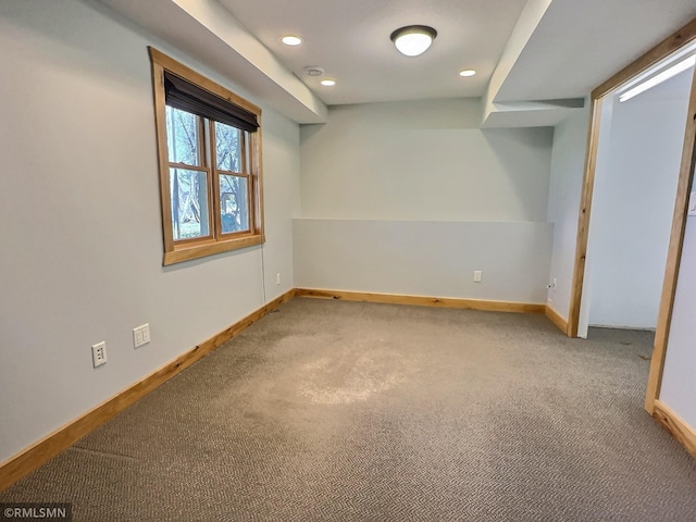 7861 Greer Ave NW, Maple Lake, MN 55358 - below grade area with carpet floors, baseboards, and recessed lighting
