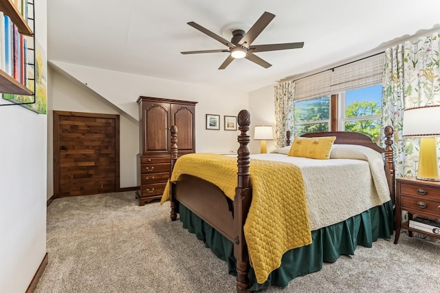 319 Meadow Ln, Benson, MN 56215 - bedroom with light carpet, a ceiling fan, and baseboards