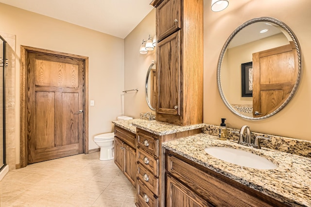 20620 Everton Way N, Forest Lake, MN 55025 - full bath with toilet, two vanities, tile patterned flooring, and an enclosed shower