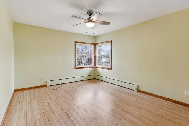 1331 8th Ave N, Saint Cloud, MN 56303 - spare room featuring hardwood / wood-style flooring, ceiling fan, and baseboards