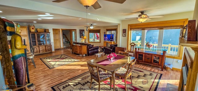 29972 293rd St, Little Elbow Twp, MN 56589 - dining area featuring wood finished floors, recessed lighting, and ceiling fan