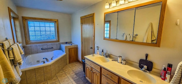 29972 293rd St, Little Elbow Twp, MN 56589 - full bath featuring double vanity, tile patterned floors, and a jetted tub