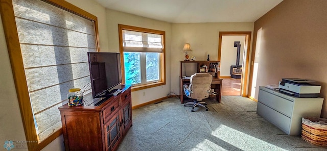 29972 293rd St, Little Elbow Twp, MN 56589 - office area featuring carpet flooring and baseboards