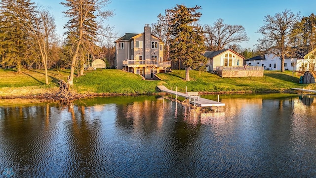 29972 293rd St, Little Elbow Twp, MN 56589 - water view featuring a dock and boat lift