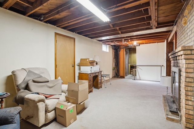 6021 10th Ave S, Minneapolis, MN 55417 - basement with a brick fireplace
