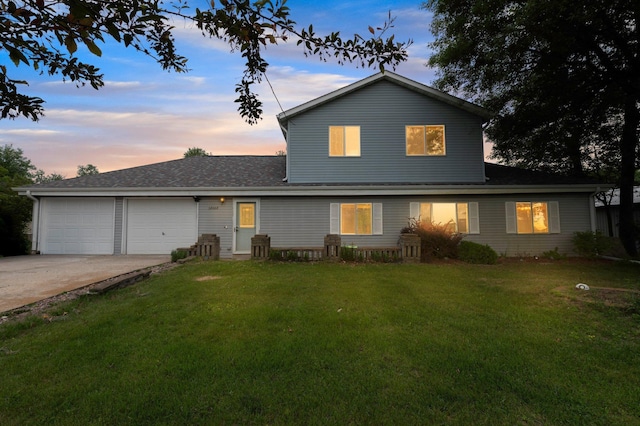 28008 Lake Diann Rd, Baldwin Twp, MN 55398 - traditional home with concrete driveway, a front lawn, a garage, and roof with shingles
