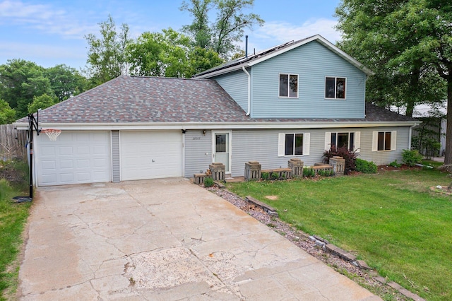 28008 Lake Diann Rd, Baldwin Twp, MN 55398 - traditional home with a front lawn, an attached garage, concrete driveway, and roof with shingles