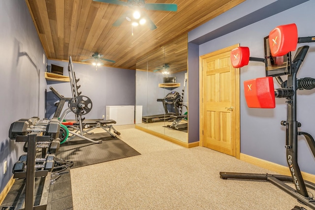 17 Lake Ct, North Oaks, MN 55127 - exercise area with ceiling fan and wood ceiling