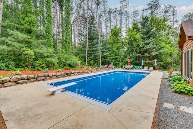 17 Lake Ct, North Oaks, MN 55127 - swimming pool featuring a patio and a diving board