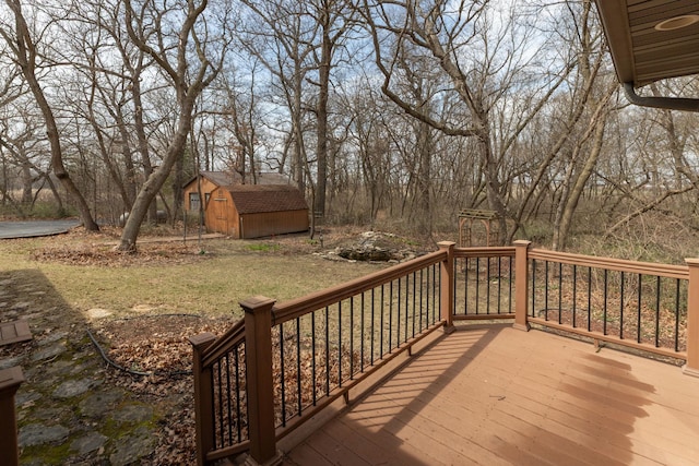 34126 County 115, Canton Twp, MN 55939 - deck with a storage shed and an outdoor structure