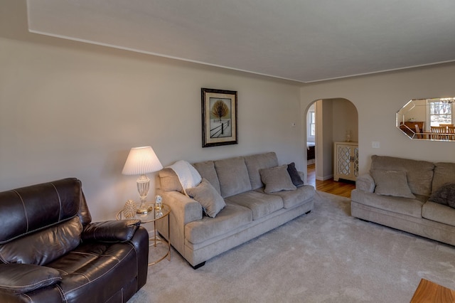 2730 State 371 SW, Pine River, MN 56474 - carpeted living room with a wealth of natural light and arched walkways