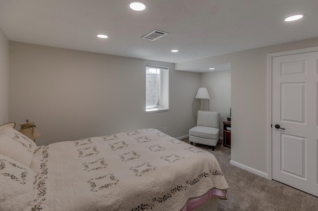 2730 State 371 SW, Pine River, MN 56474 - carpeted bedroom featuring baseboards, visible vents, and recessed lighting