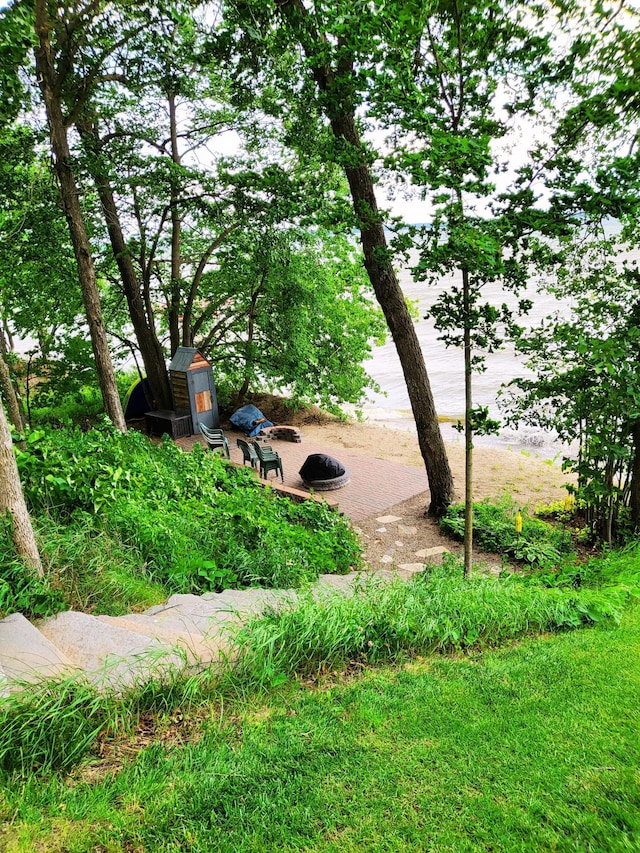 23660 Cap Endres Rd NE, Cass Lake, MN 56633 - view of yard with a fire pit