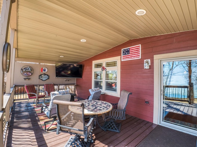 23660 Cap Endres Rd NE, Cass Lake, MN 56633 - deck featuring outdoor dining space